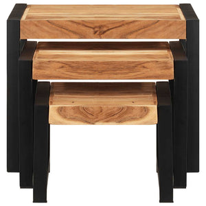 Satsbord 3 st massivt trä