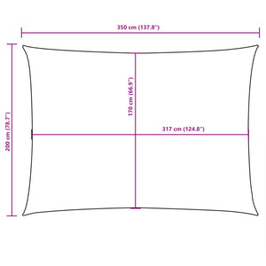 Solsegel oxfordtyg rektangulärt 2x3,5 m gul