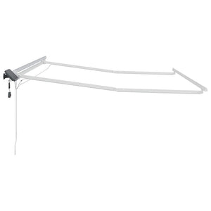 Markisram med LED -remsljus Vit 350 x 250 cm Aluminium