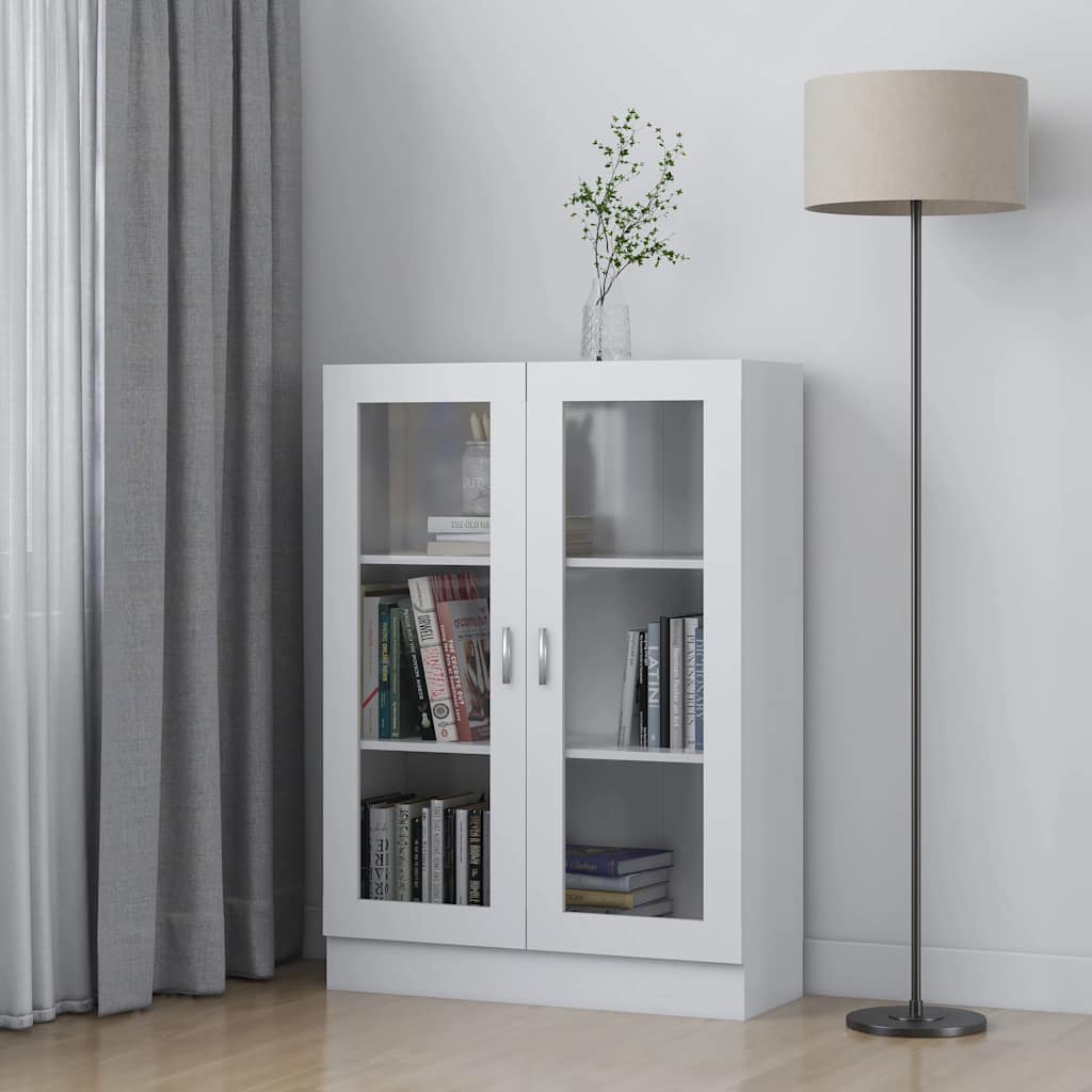 Vitrinskåp vit 82,5x30,5x115 cm konstruerat trä