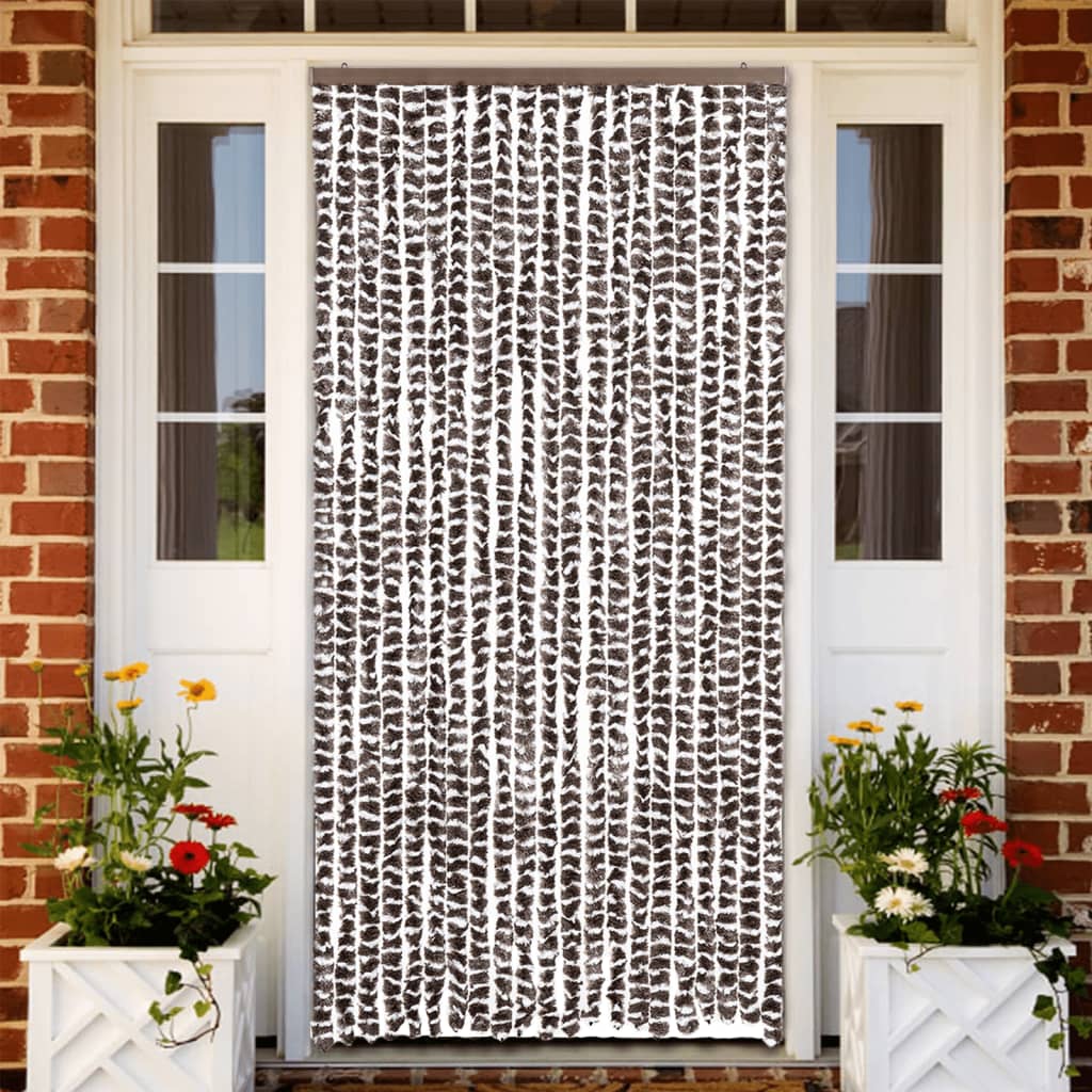 Insektsdraperi brun och vit 90x220 cm chenille