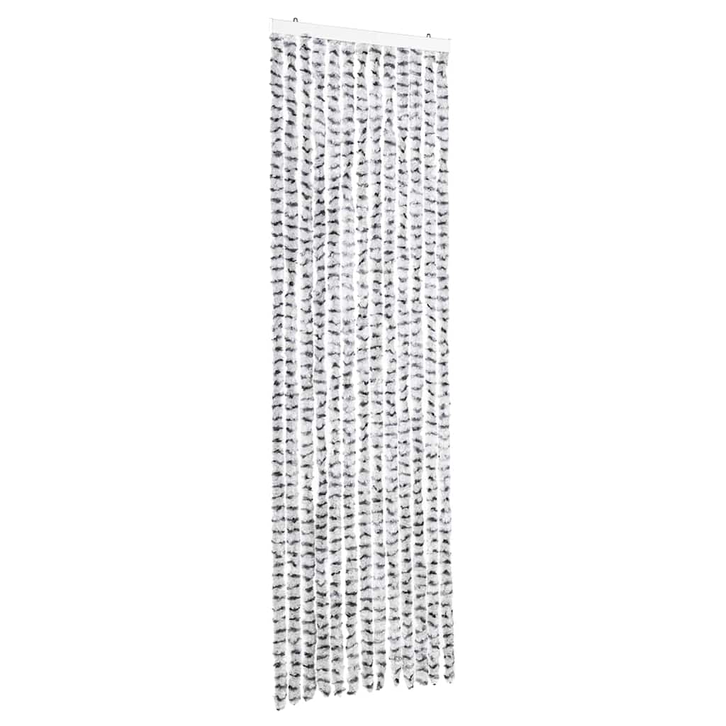 Insektsdraperi ljusgrå och mörkgrå 56x185 cm chenille