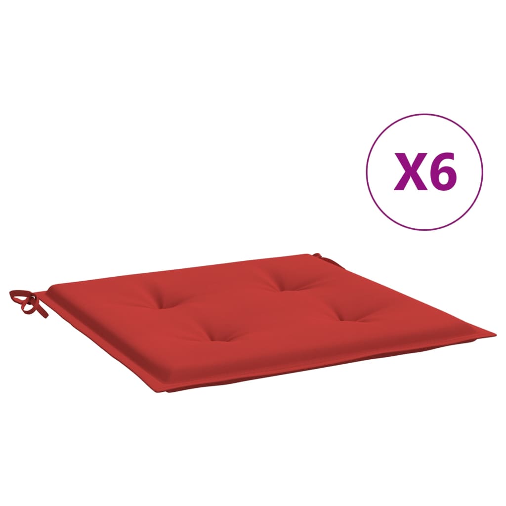 Stolsdynor 6 st röd 50x50x4 cm oxfordtyg