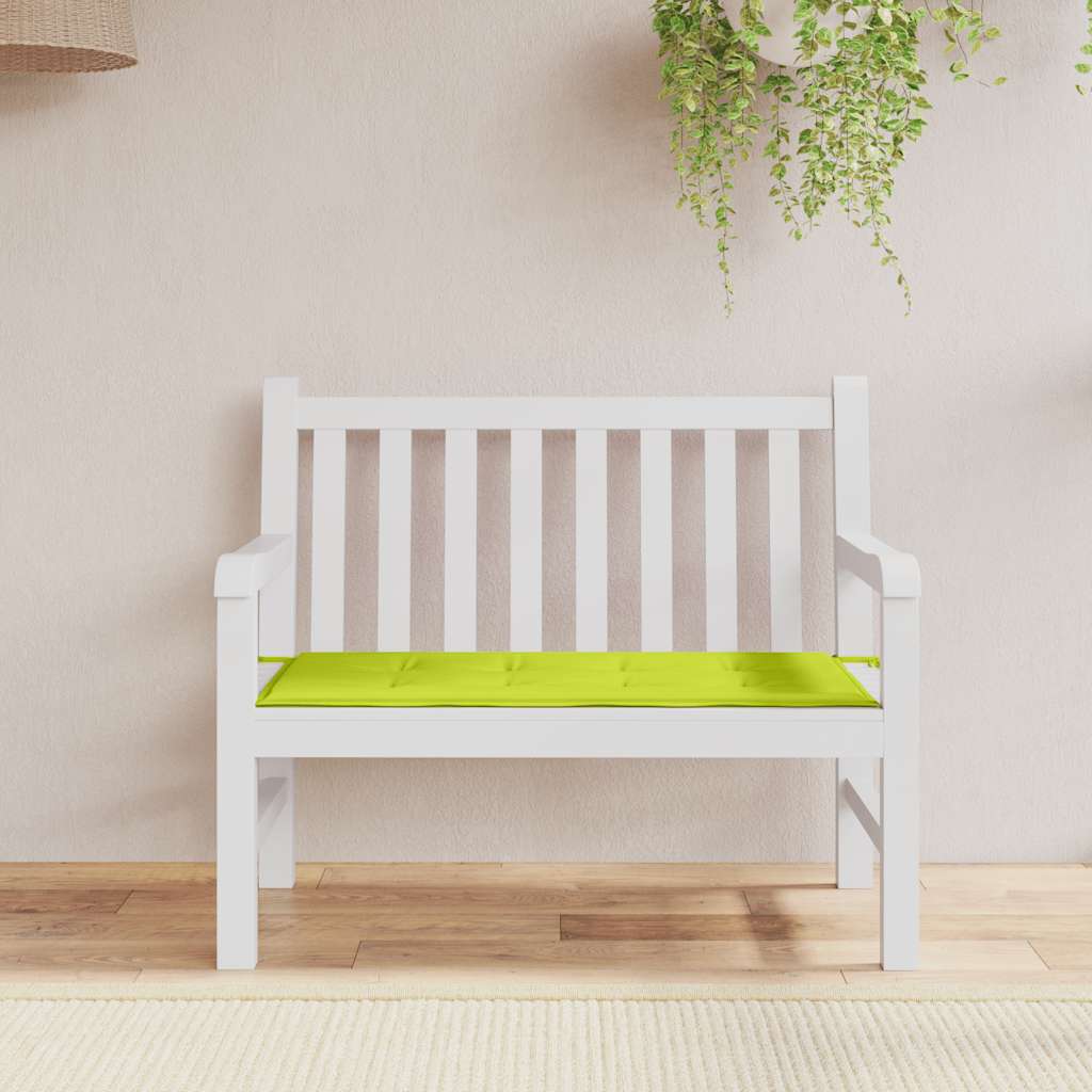 Bänkdyna för trädgården ljusgrön 100x50x3 cm oxfordtyg