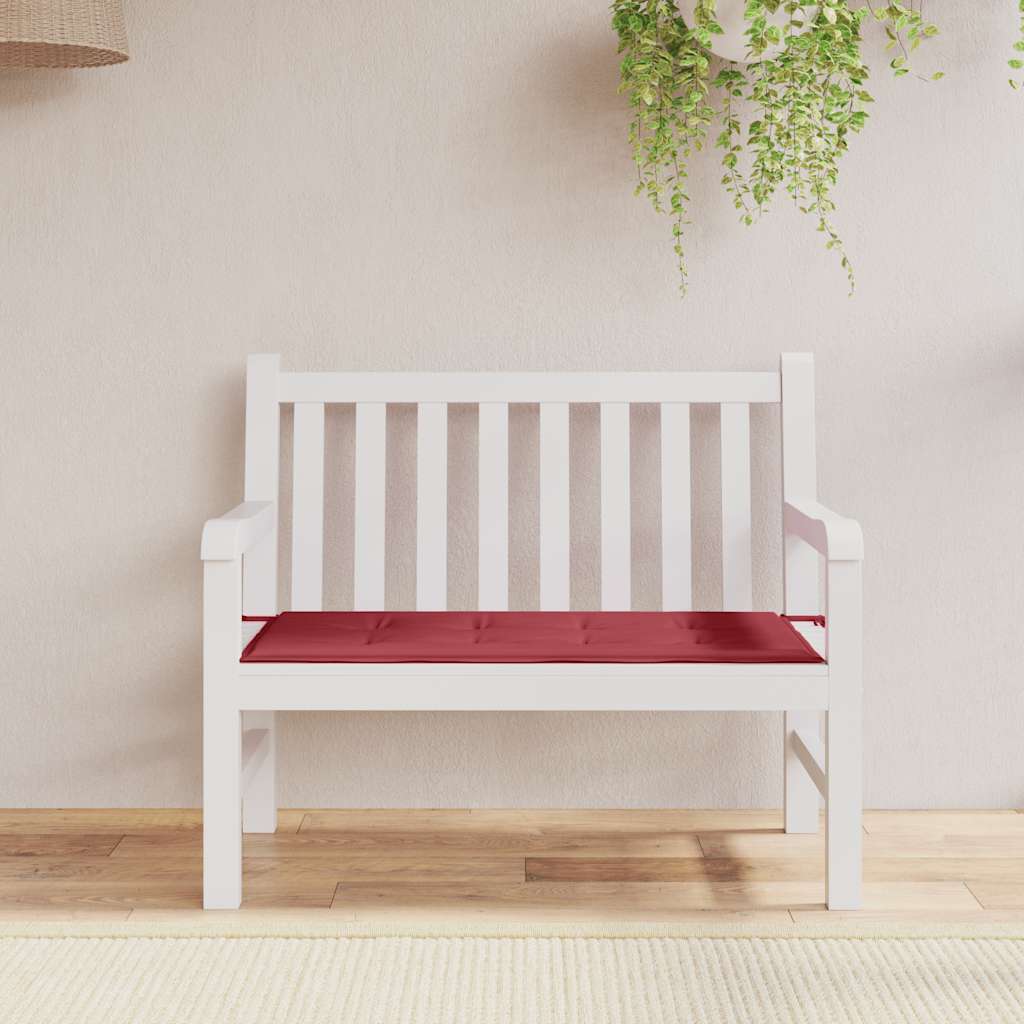Bänkdyna för trädgården vinröd 120x50x3 cm oxfordtyg