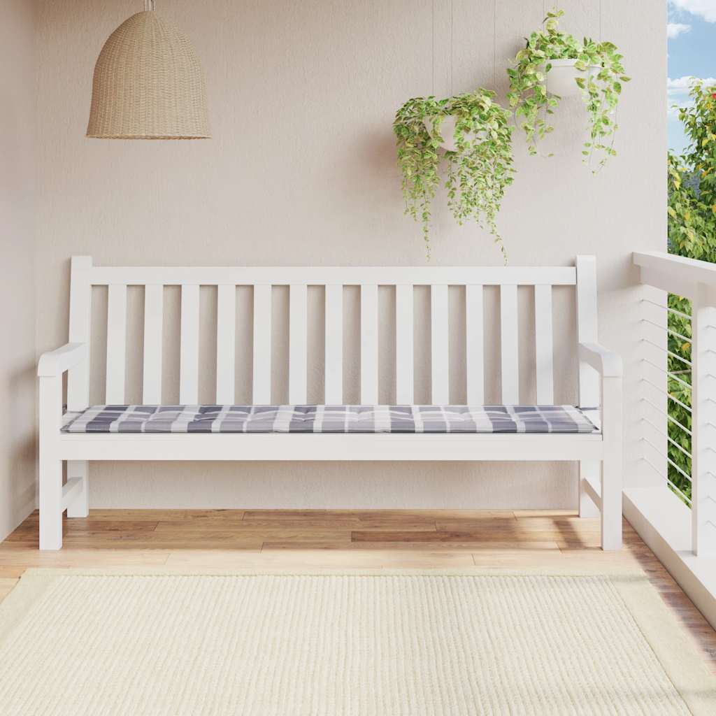 Bänkdyna för trädgården grårutig 200x50x3 cm oxfordtyg