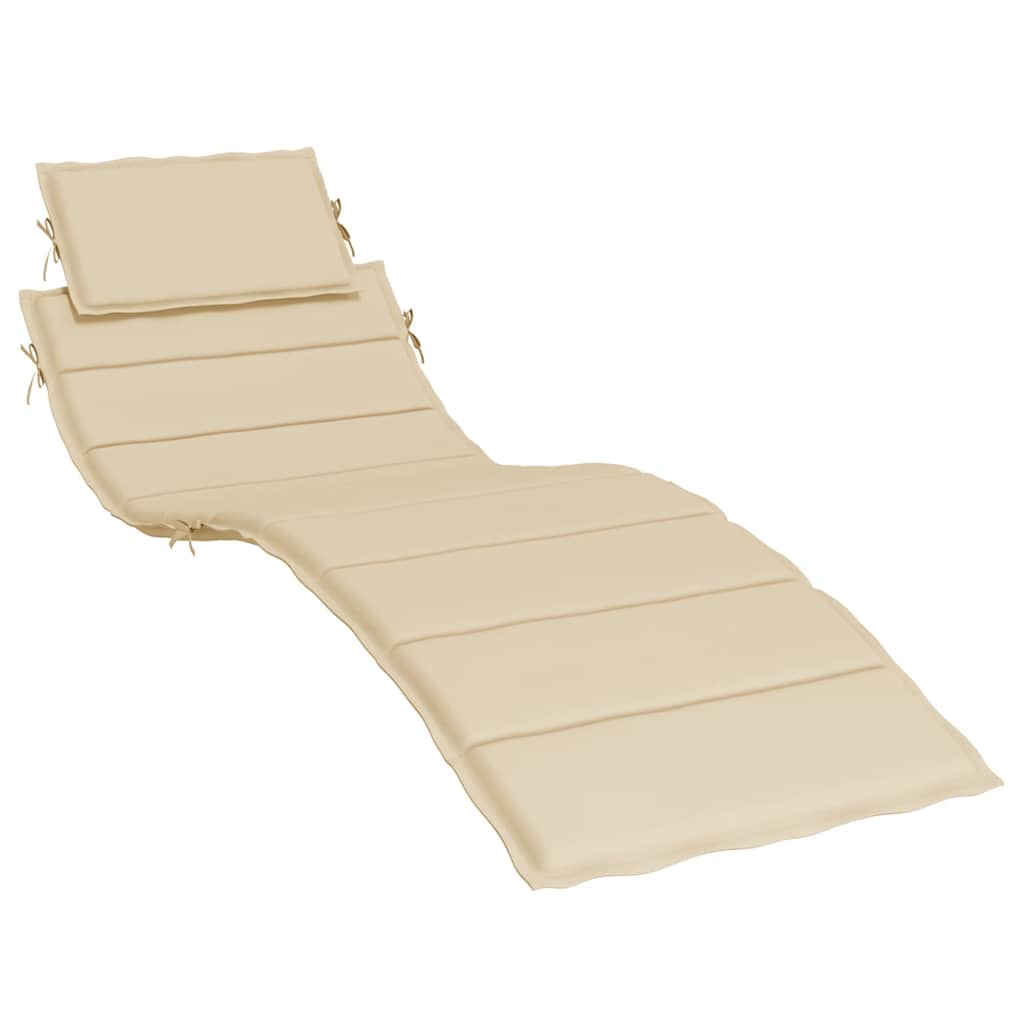 Solsängsdyna beige 186x58x4 cm oxfordtyg