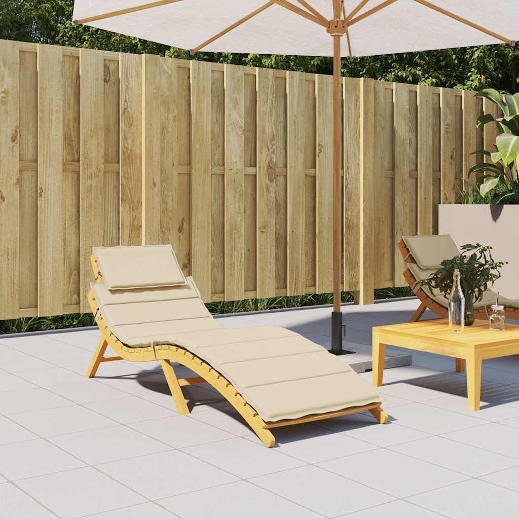 Solsängsdyna beige 186x58x4 cm oxfordtyg