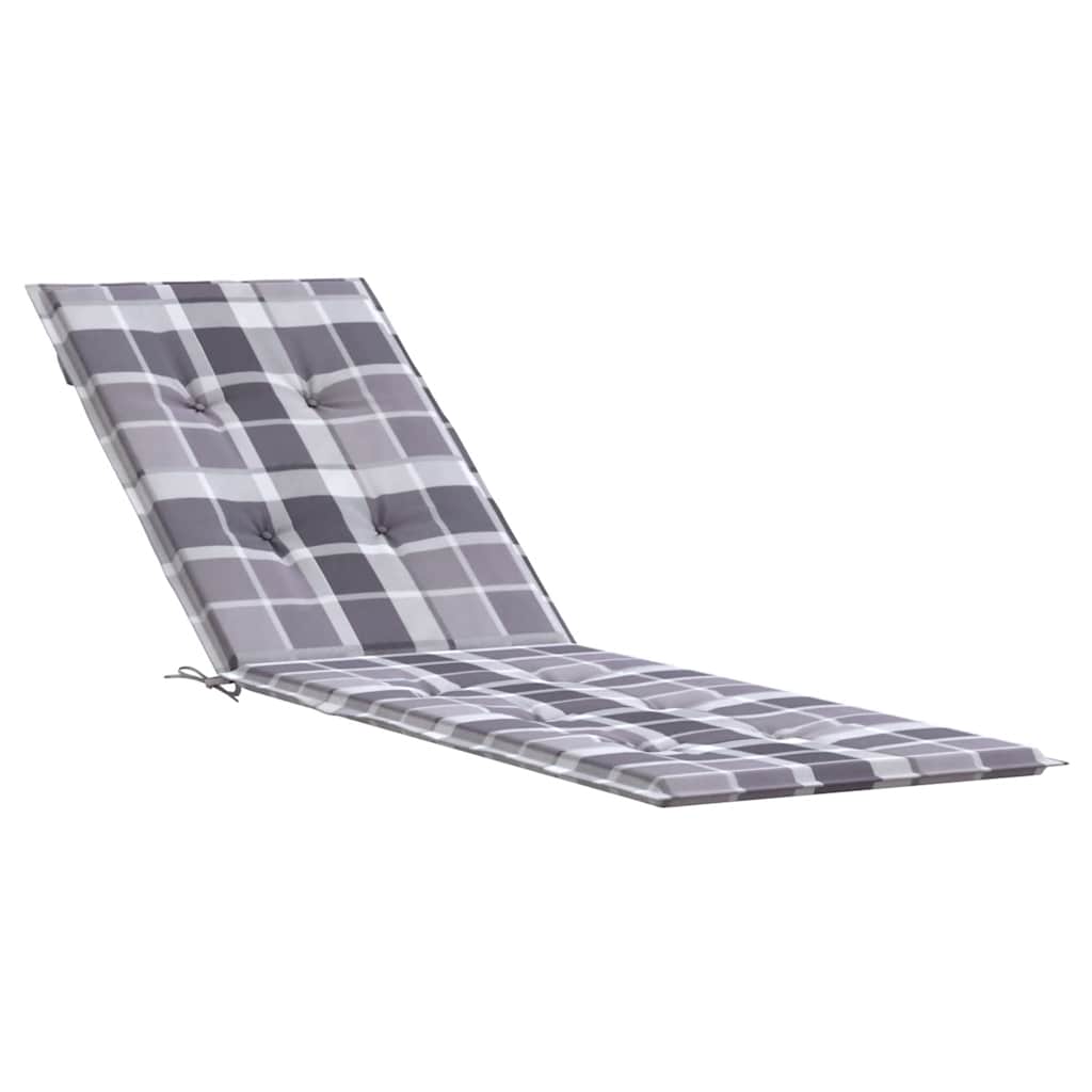 Solsängsdyna grått rutmönster (75+105)x50x4 cm