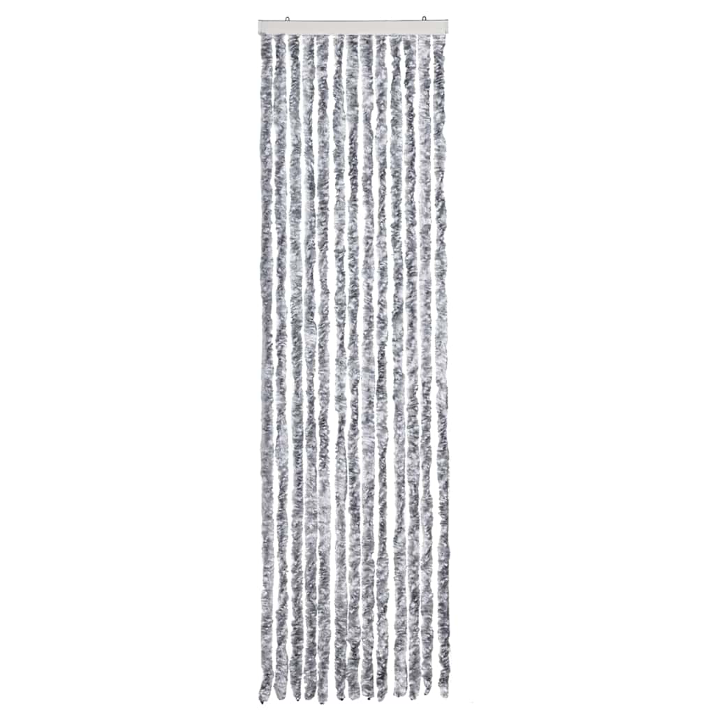 Insektsdraperi vit och grå 56x200 cm chenille