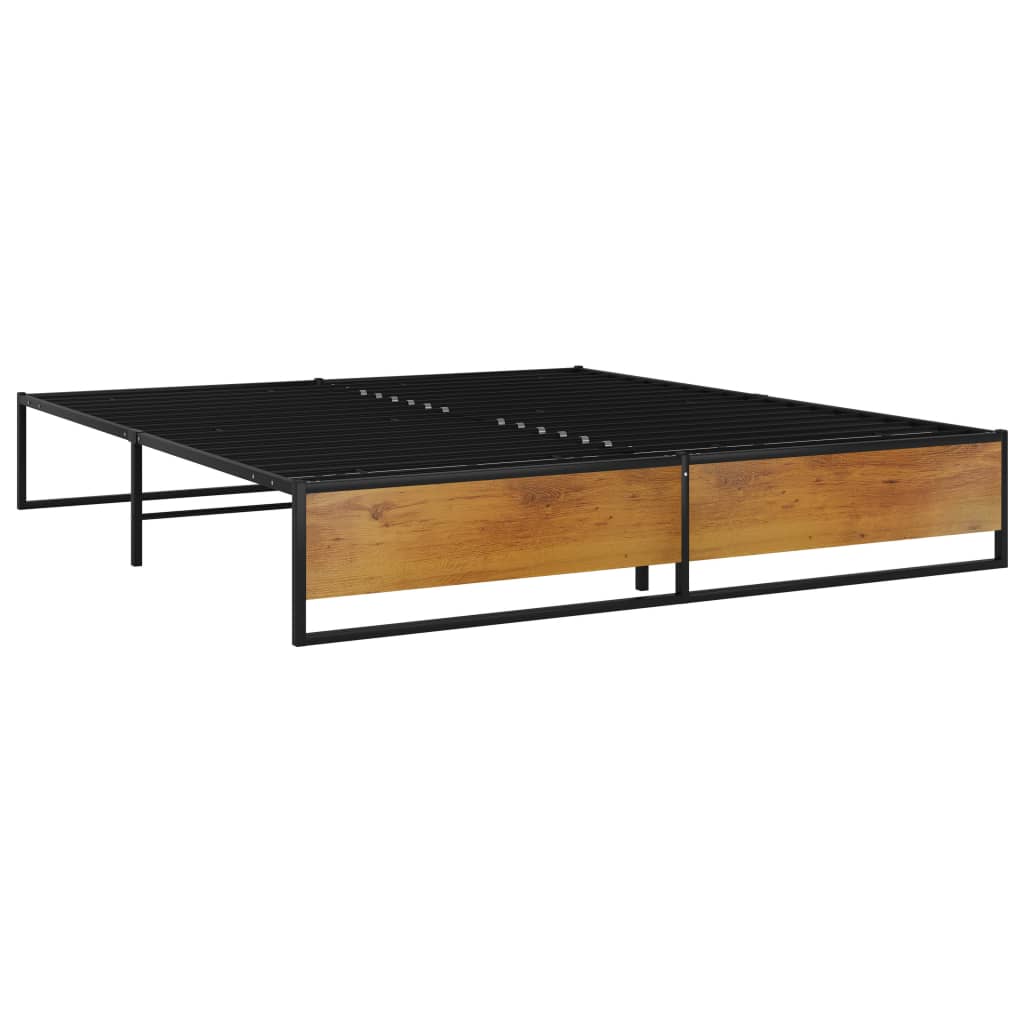 Sängram utan madrass svart metall 180x200 cm