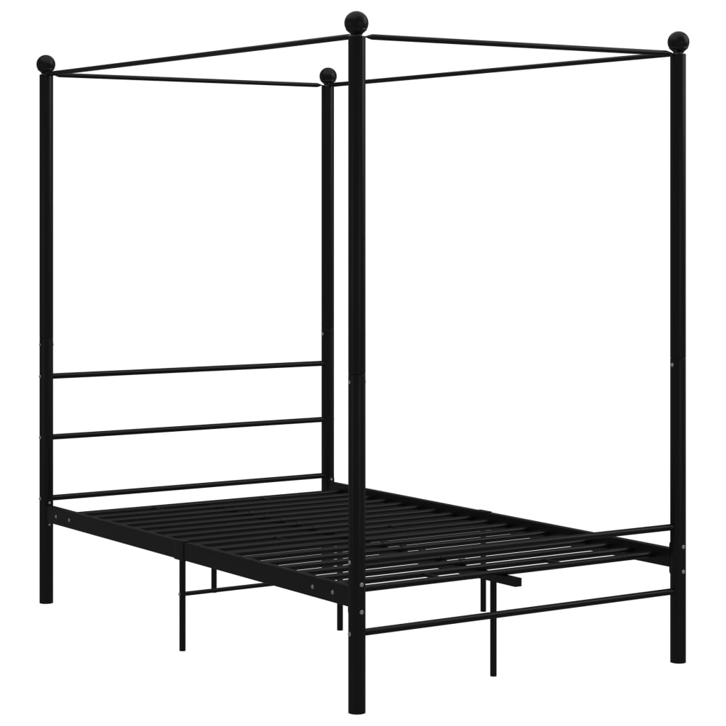 Himmelsäng svart metall 140x200 cm