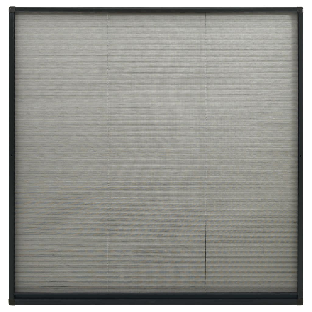 Plisserat insektsnät för fönster aluminium antracit 120x120 cm