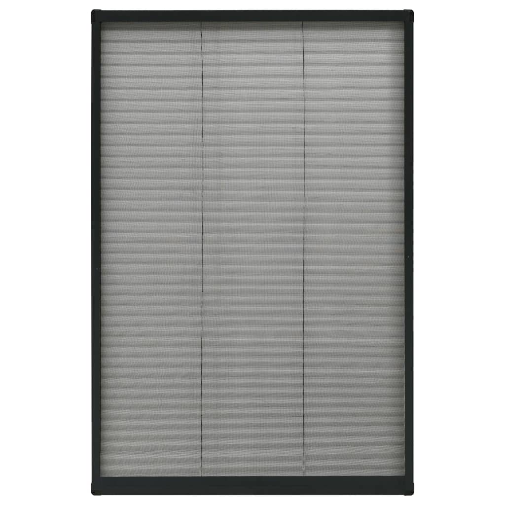 Plisserat insektsnät för fönster aluminium antracit 80x160 cm