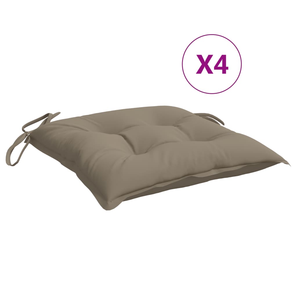 Stolsdynor 4 st taupe 50x50x7 cm oxfordtyg