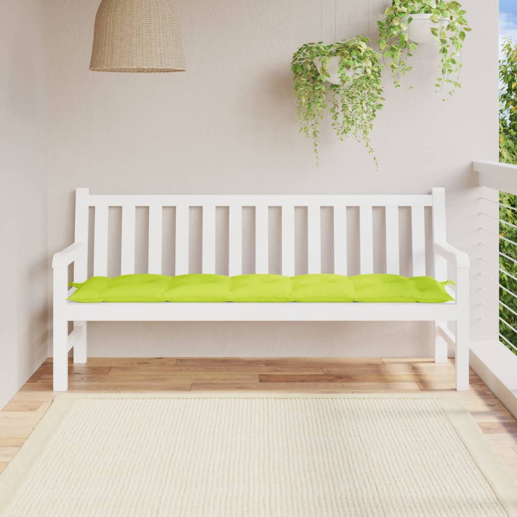 Bänkdyna för trädgården ljusgrön 180x50x7 cm oxfordtyg