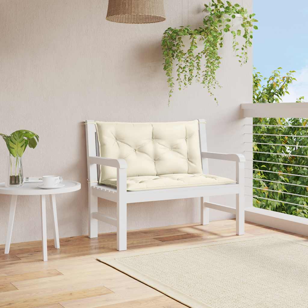 Bänkdyna för trädgården gräddvit 100x(50+50)x7 cm oxfordtyg