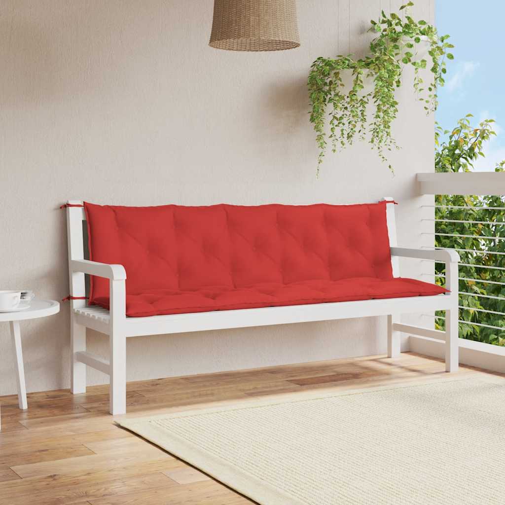 Bänkdyna för trädgården röd 180x(50+50)x7 cm oxfordtyg