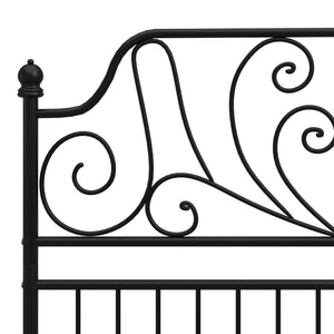 Sängram utan madrass svart metall 120x200 cm