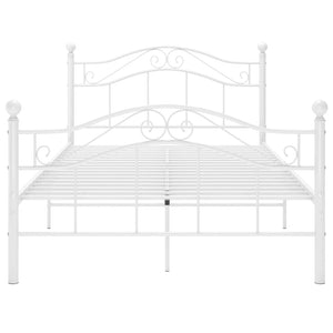 Sängram utan madrass vit metall 120x200 cm