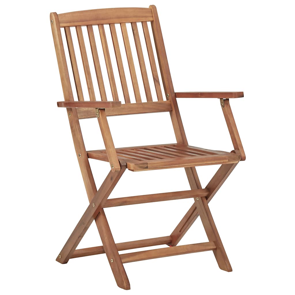Hopfällbara stolar 4 st massivt akaciaträ