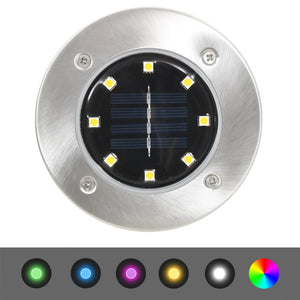 Marklampor soldrivna 8 st LED RGB-färg