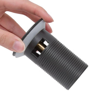 Pop-up bottenventil med överflödesfunktion grå 6,4x6,4x9,1 cm