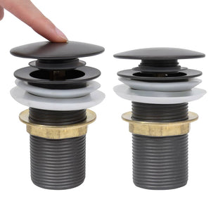 Pop-up bottenventil utan överflödesfunktion grå 6,4x6,4x9,1 cm