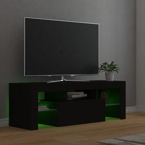TV-bänk med LED-belysning svart 120x35x40 cm