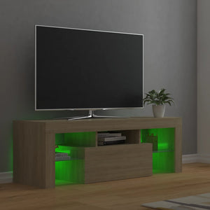 TV-bänk med LED-belysning sonomaek 120x35x40 cm