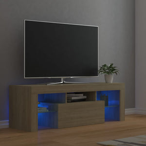 TV-bänk med LED-belysning sonomaek 120x35x40 cm