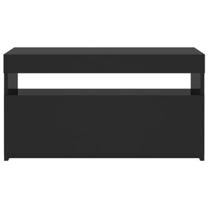 Tv-bänk med LED-belysning svart 75x35x40 cm