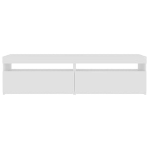 Tv-bänkar med LED-belysning 2 st vit högglans 75x35x40 cm