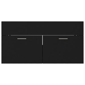 Tvättställsskåp svart 90x38,5x46 cm konstruerat trä