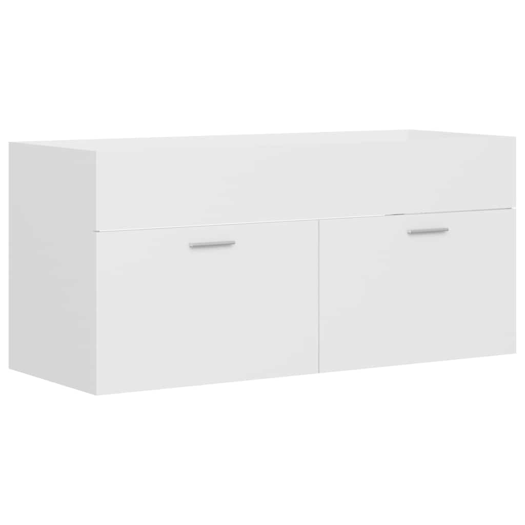 Tvättställsskåp vit 100x38,5x46 cm konstruerat trä