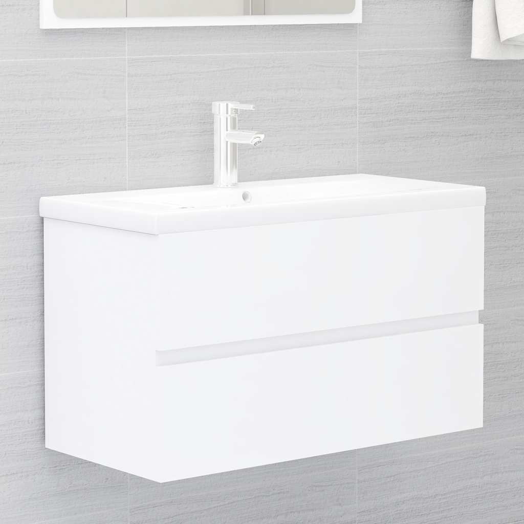 Tvättställsskåp vit 80x38,5x45 cm konstruerat trä