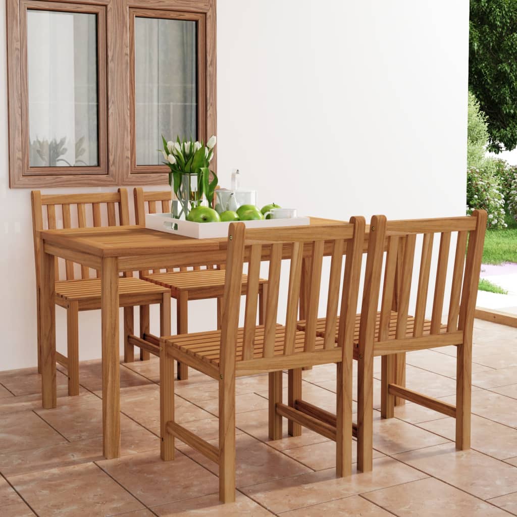 5-delad trädgårdsmatgrupp 140x80 cm massiv teak