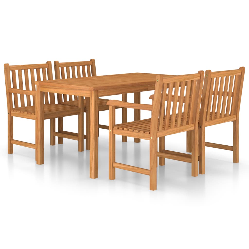 5-delad trädgårdsmatgrupp 140x80 cm massiv teak