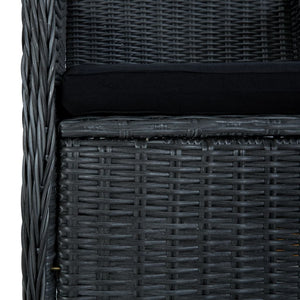 Matgrupp för trädgården 7 delar med dynor konstrotting mörkgrå