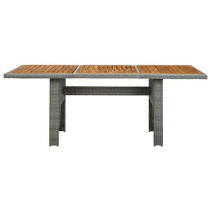 Matgrupp för trädgården med dynor 7 delar konstrotting ljusgrå