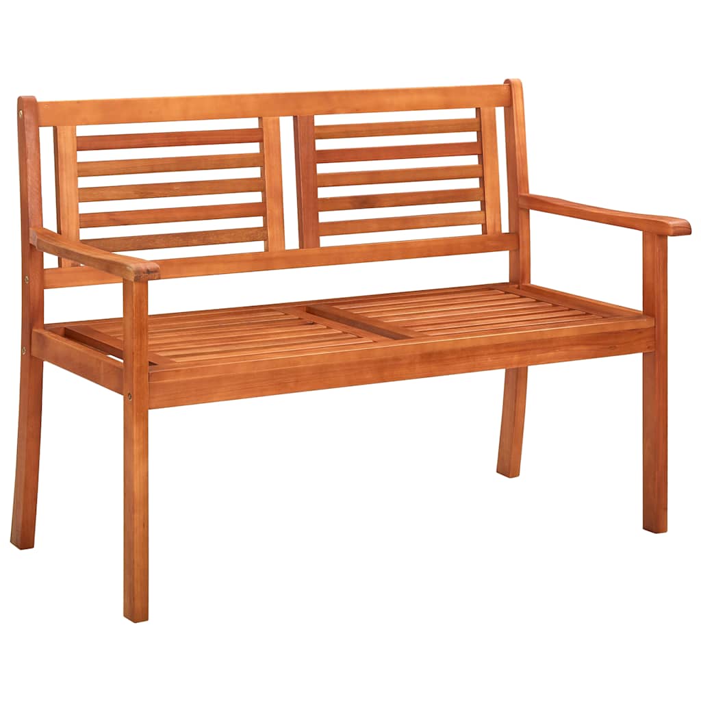 Trädgårdsbänk 2-sits med dyna 120 cm massivt eukalyptusträ