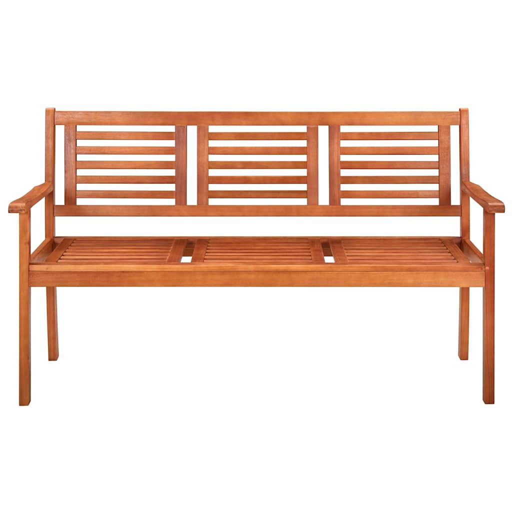 Trädgårdsbänk 3-sits med dyna 150 cm massivt eukalyptusträ
