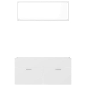 Badrumsmöbler set 2 delar vit konstruerat trä