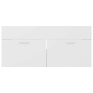 Badrumsmöbler set 2 delar vit konstruerat trä