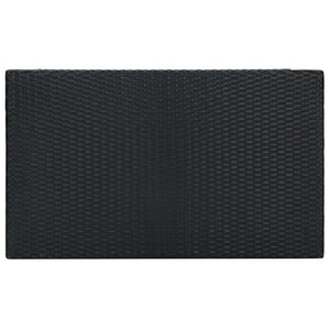 Bargrupp för trädgården med dynor 7 delar konstrotting svart