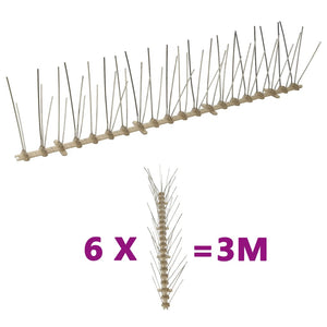 5-raders Fågelpiggar plast 6 st 3 m