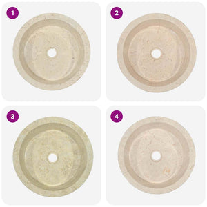 Handfat gräddvit Ø40x15 cm marmor