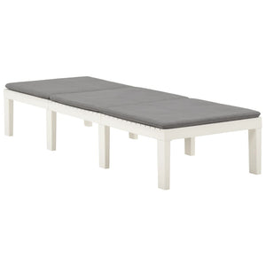 Solsäng med dyna plast vit