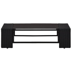 Loungegrupp för trädgården 6 delar konstrotting svart