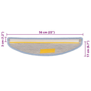 Trappstegsmattor självhäftande sisal 15 st 56x17x3 cm blå
